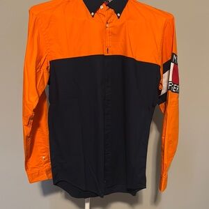 Tommy Hilfiger Orange and Black Shirt